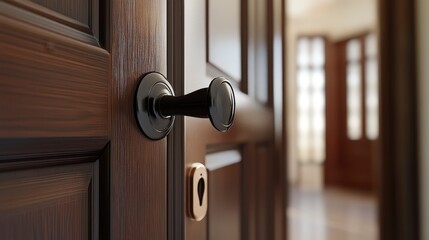 Obraz premium Showcase Your Designs with Realism - Door Hanger Mockup for Hotels and Promotions