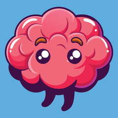 Brain Cartoon Vector Icon Illustration