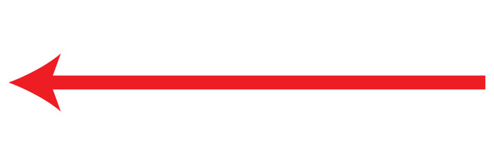 Obraz premium Red arrow Right vector Direction isolated on a white background. Simple red arrow