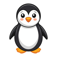 Fototapeta premium Cute Penguin Standing Cartoon Vector Icon Illustration