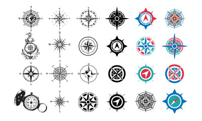 Compass  Vector bundle, Clipart, Silhouette, Vector, icons, illustration, design.