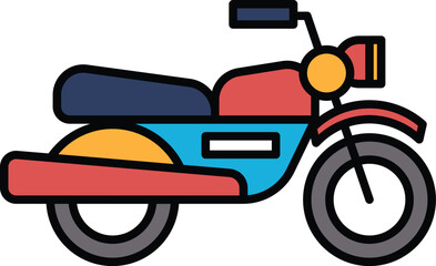 Obraz premium A black and white motorcycle with a white seat. The motorcycle is a symbol of freedom and adventure