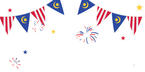 Vector clip art Malaysian flag and building element independence collection