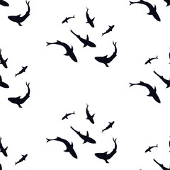 Shark flow seamless pattern