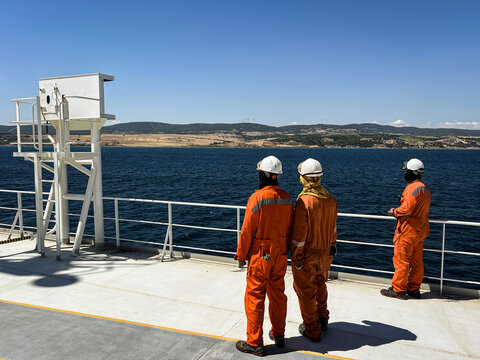 The crew on a vessel board are dreaming of going shore at the next port of call. Seafarers on the ship