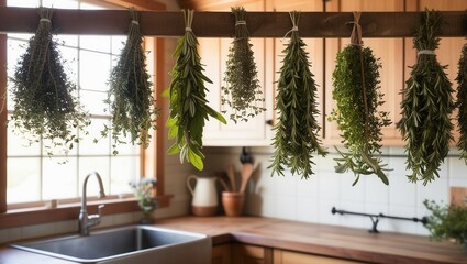Fototapeta premium Cozy Rustic Kitchen with Freshly Baked Buns. AI Generative