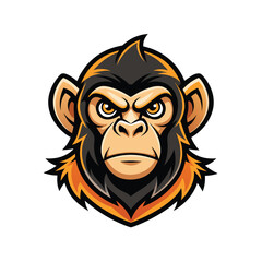 Monkey Mascot Logo Design with Modern illustration Concept Style for Badge and T Shirt Printing white background