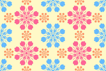 Cute Pastel Colorful Flower Mandala Pattern Background. Decoration. Vector Illustration. Wallpaper