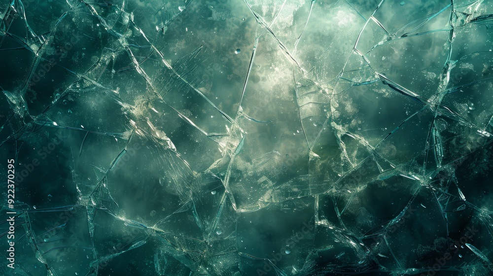 Poster cracked ice texture with a cool color palette illuminated by soft light