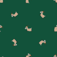 Seamless pattern with goats. Endless textures for your design.