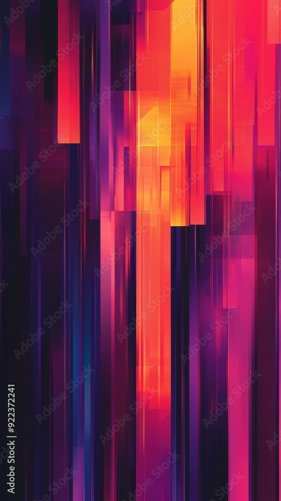 Poster abstract background forming colorful vertical lines and shapes