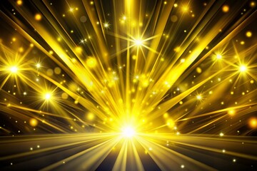 Fototapeta premium Vibrant yellow and black abstract background illuminated by bright lights, creating a mesmerizing and energetic atmosphere with dynamic shadows and bold contrast.