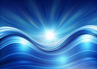 Fototapeta premium Blue abstract wave background with white background. ai generative.