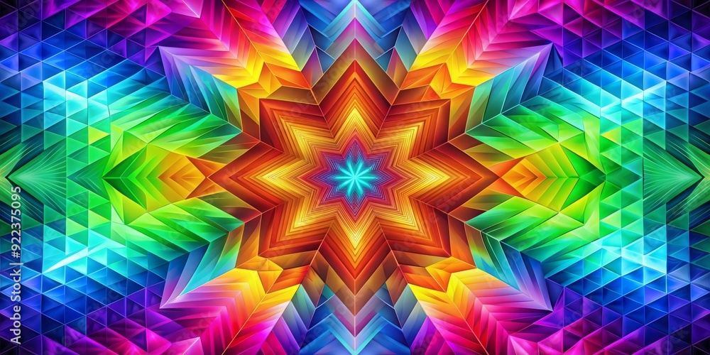 Aufkleber vibrant abstract background featuring a mesmerizing pattern of interconnected geometric shapes in fu