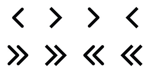 simple chevron icon set. left right icon. next previos. bold icons