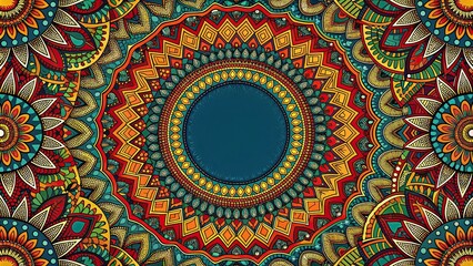 Symmetrical and vibrant African style ornament , multi-colored, symmetrical, African, ornament, pattern, design