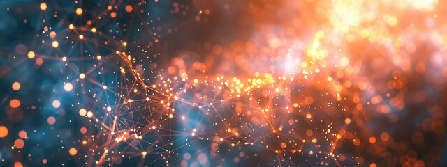 Fototapeta premium Abstract Blue Cyberspace Background with Futuristic Digital Wave and Technology