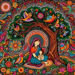 Obraz premium Madhubani painting