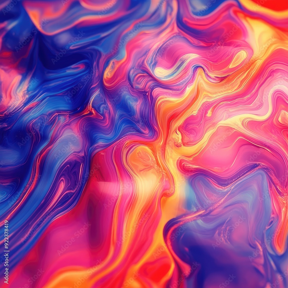 Poster fluid gradient patterns with vibrant colors, dynamic abstract