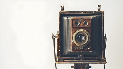 Antique with Bellows Showcasing Vintage Mechanical Charm on White Background