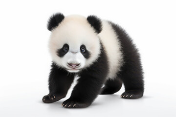 Naklejka premium Adorable Baby Panda with Big Eyes Capturing Innocence and Cuteness