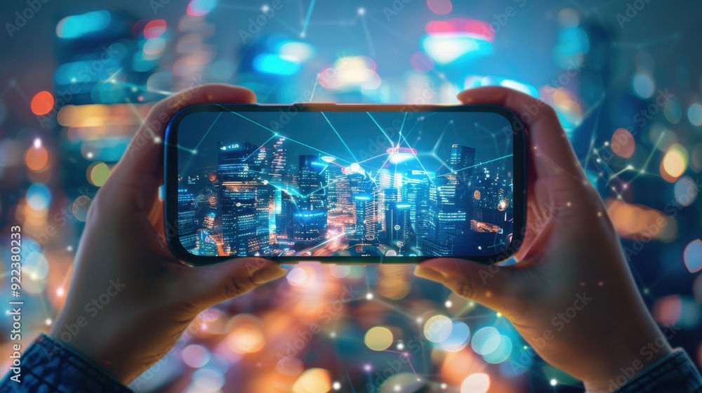 Poster 5g in augmented reality applications, interactive and responsive.