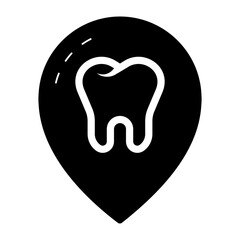 dental care clinic pin location glyph icon