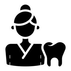 female dental nurse glyph icon