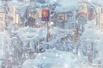 Snowy Town Scene