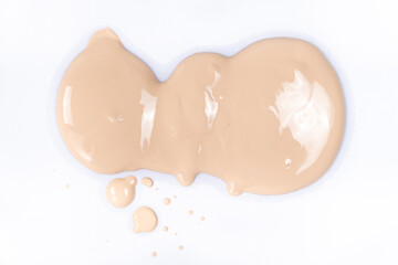 Macro foundation stroke on white background top view