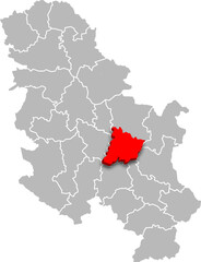 pomoravije district map ADMINISTRATIVE DIVISIONS of SERBIA 3d isometric map