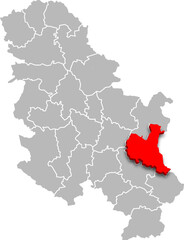 zaječar district map ADMINISTRATIVE DIVISIONS of SERBIA 3d isometric map