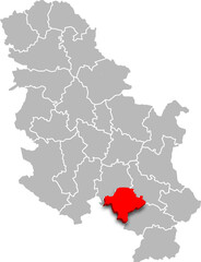 toplica district map ADMINISTRATIVE DIVISIONS of SERBIA 3d isometric map