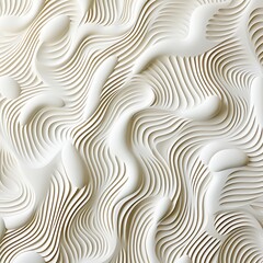 Fototapeta premium Abstract 3D wavy paper art with beige tones, showcasing layered textures and curved lines, perfect for backgrounds, modern art, or design projects requiring a sophisticated and fluid aesthetic,