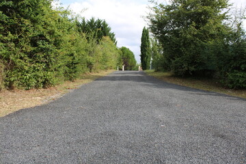 Allée gravier enrobé, design extérieur, aménagement extérieur paysager