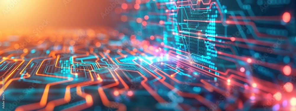 Aufkleber aes encryption, holographic proxy server, advanced cybersecurity, futuristic interface