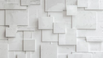 White Geometric Abstract Wall.