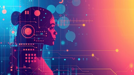 AI-driven data analysis, scientific breakthroughs, flat design illustration