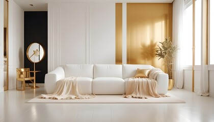 Photo interior modern design room 3d illustration