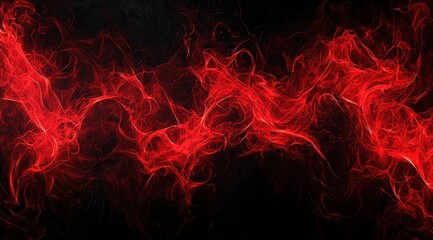 Abstract Red Energy And Smoke On Dark Background
