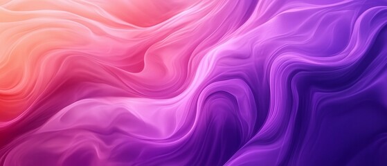 Obraz premium A vibrant abstract background with flowing waves of color, transitioning from warm orange and pink hues to cool purples.