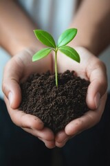 Person with small plant