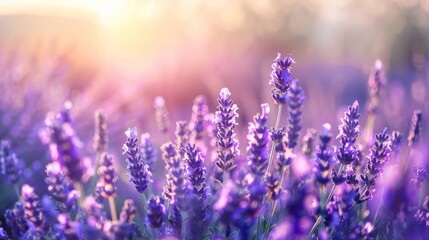 Fototapeta premium Lavender Field at Sunset