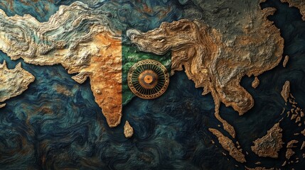 A 3D rendering of the Indian subcontinent iindependent day of india