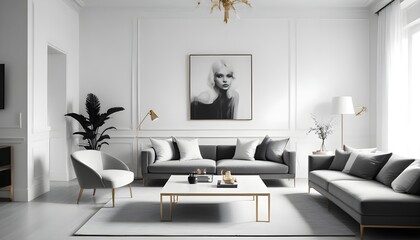 Photo interior modern design room 3d illustration