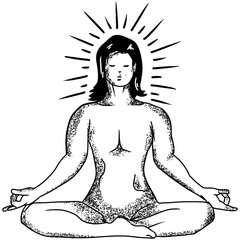 yoga in the lotus position