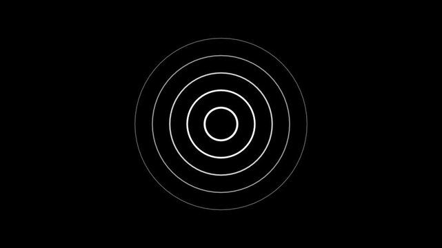 Technology Radio wave signal animation. Circle radar interface signal with concentric rings moving. Technology Radio wave signal animation.