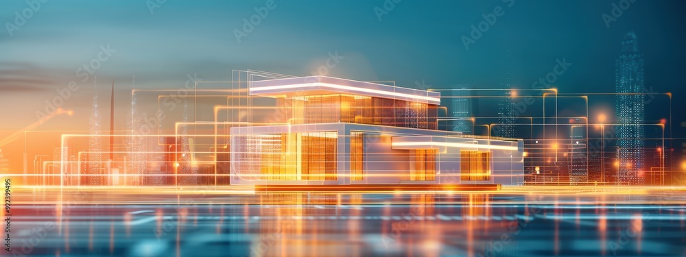 Poster augmented reality architecture visualizations in modern settings, augmented reality architecture, in