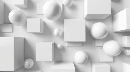 Abstract White Geometric Composition