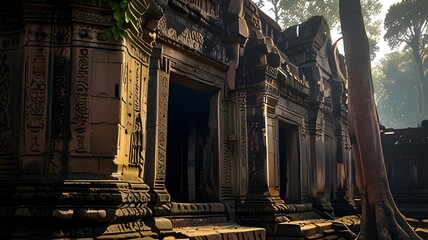 The Angkor Wat temple complex in Cambodia is home to enigmatic jungles and historic ruins.